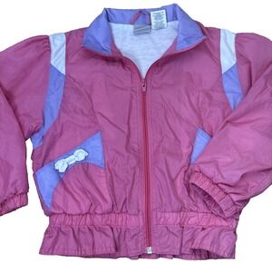 Retro vintage pastel pink purple and white new moves six X large kids windbreake